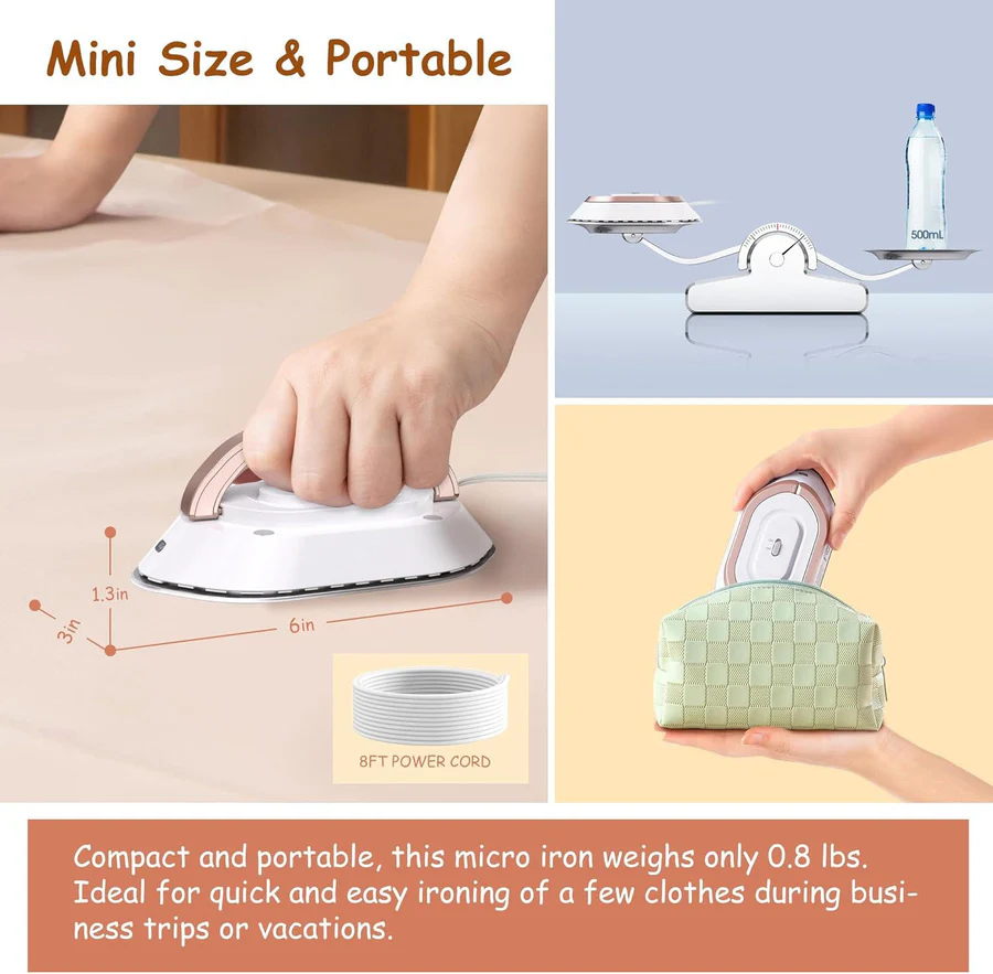 TravelEase™ Portable Travel Iron – Best Mini Steam Iron for Wrinkle-Free Travel 4