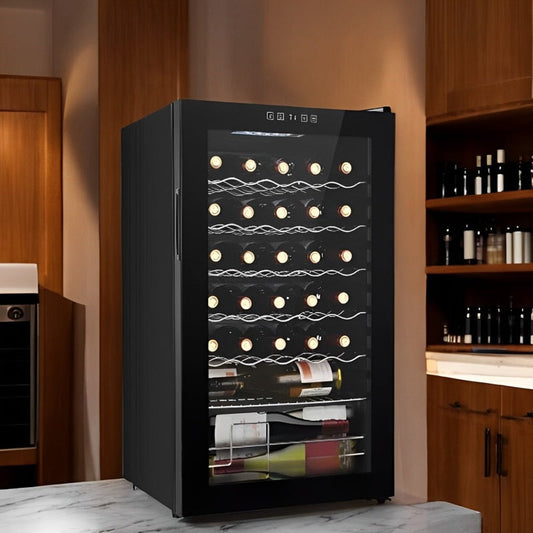 VinElite™ 34-Bottle Wine Fridge - Ideal Wine Cooler for Enthusiasts and Collectors 0