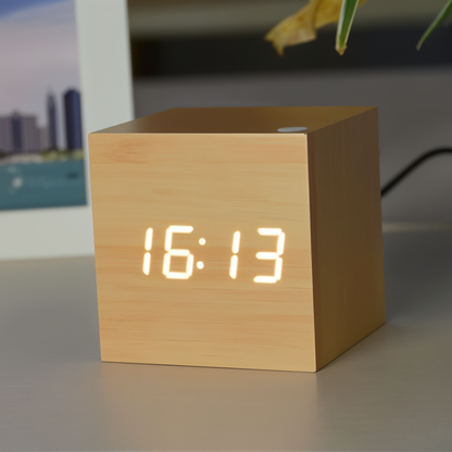 WoodTime™ Elegant Digital LED Alarm Clock for Home Decor and Serenity 1