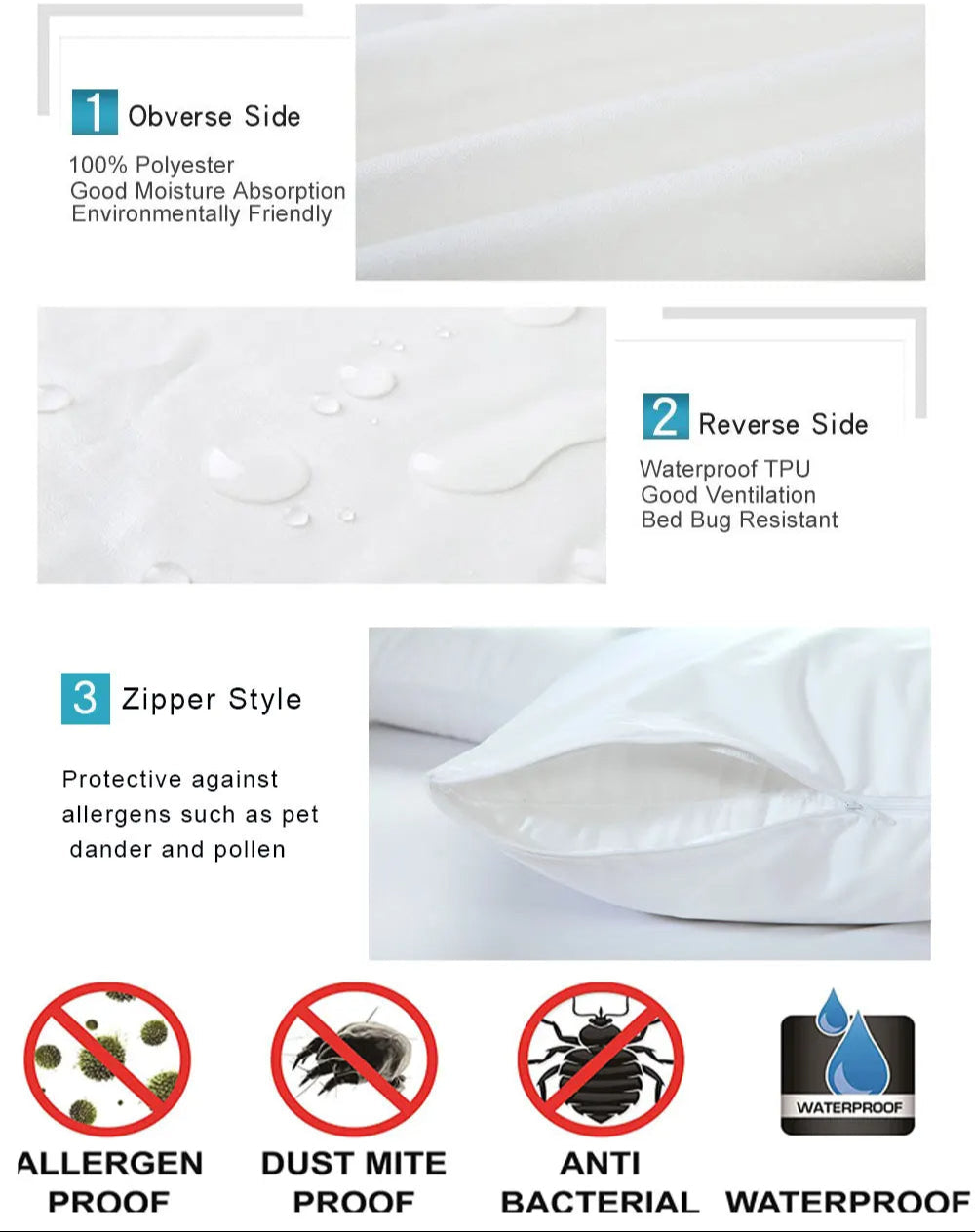 ComfortGuard™ Waterproof Pillowcase for Clean, Hygienic Sleep Protection - 7