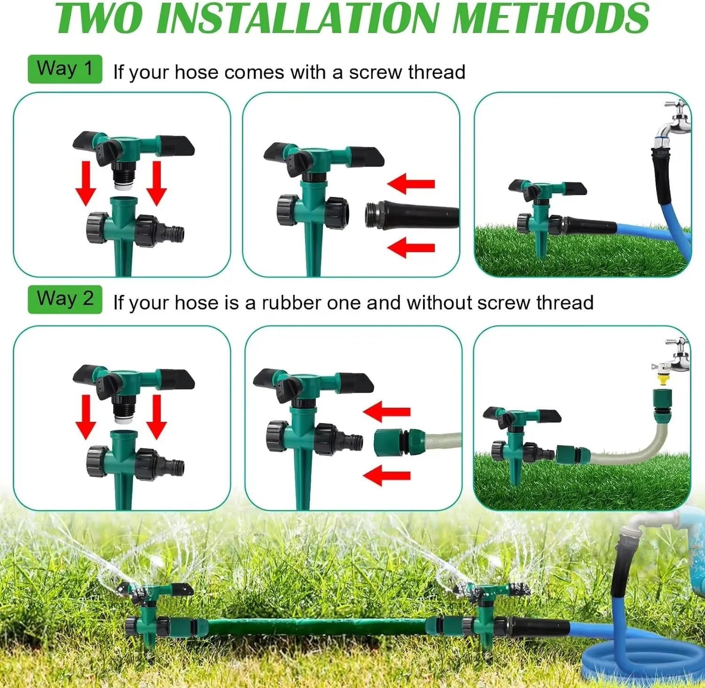 GardenSprinkle™ 5-Piece Sprinkler System for Lush Lawns and Gardens - 6