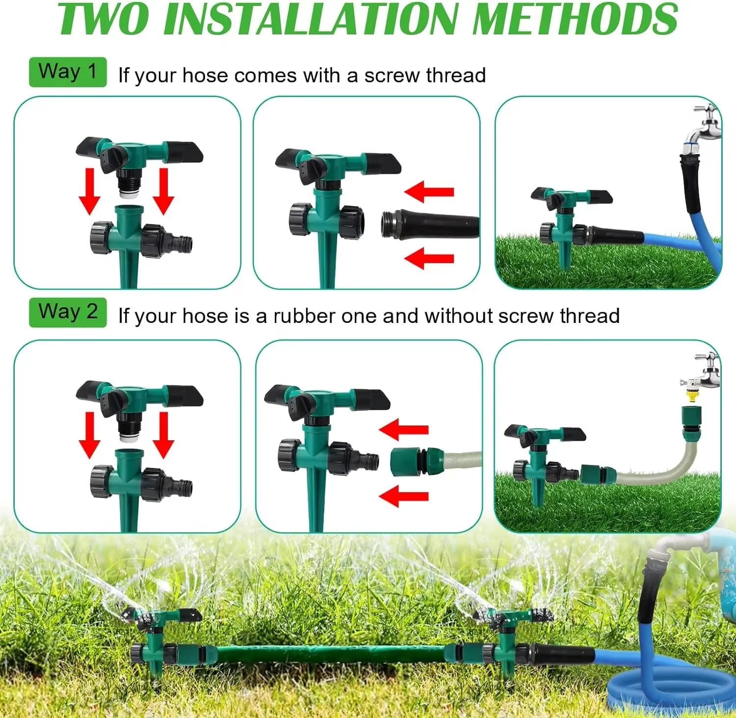 GardenSprinkle™ 5-Piece Sprinkler System for Lush Lawns and Gardens - 6