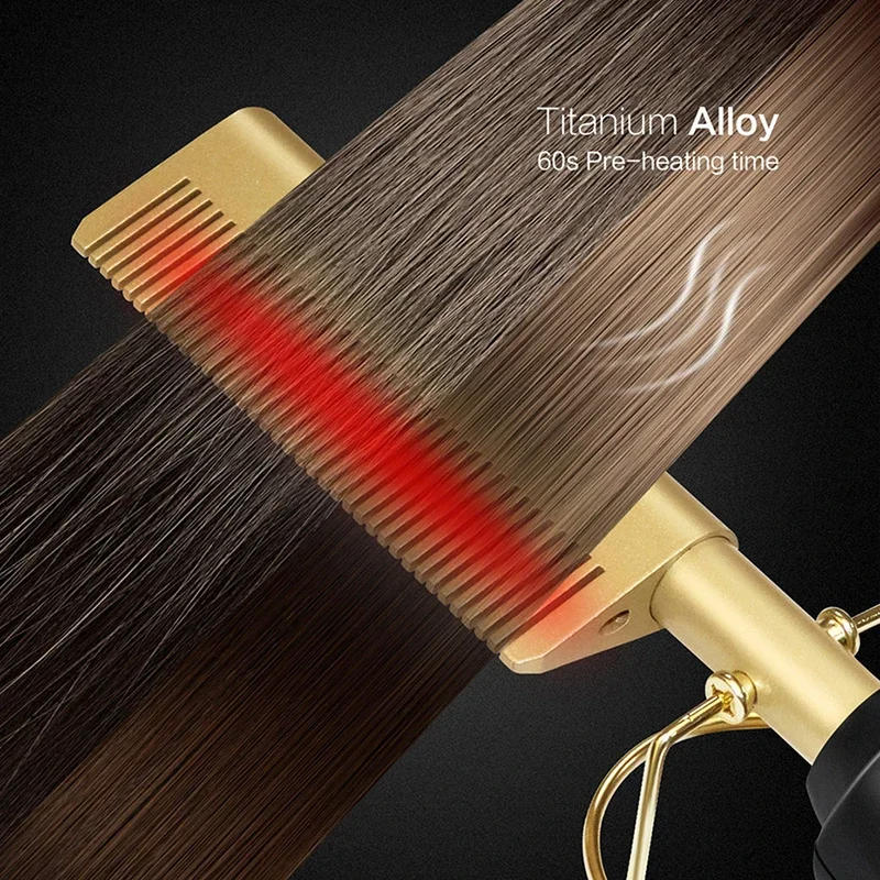 GlamWave™ Electric Hot Comb - Perfect for Thick Hair, Effortless Styling at Home - 5