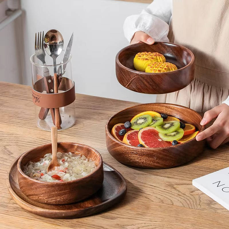 WalnutWave™ Large Wooden Salad Bowl - Elegant Serving Dish for Any Occasion 5