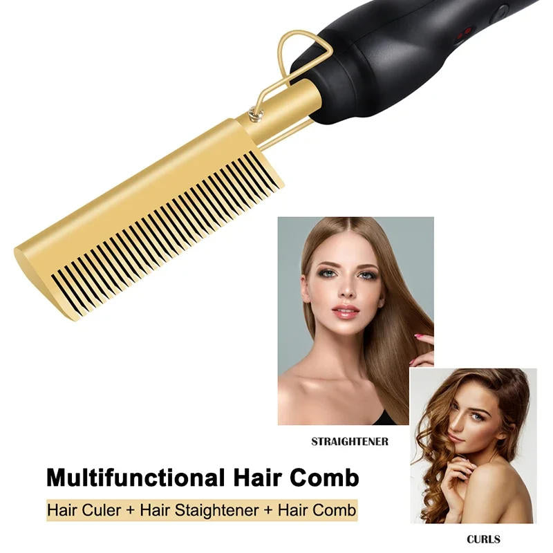 GlamWave™ Electric Hot Comb - Perfect for Thick Hair, Effortless Styling at Home - 6