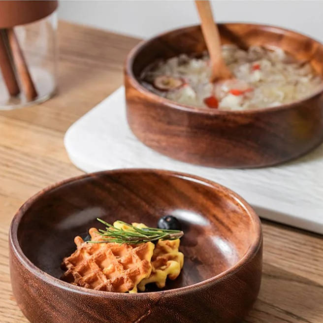 WalnutWave™ Large Wooden Salad Bowl - Elegant Serving Dish for Any Occasion 6