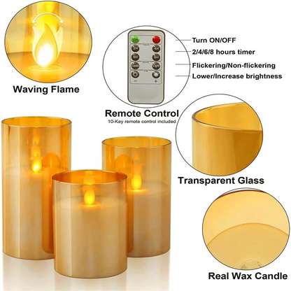GlowCandle™ Realistic Flameless Candles for Safe Ambiance - 3