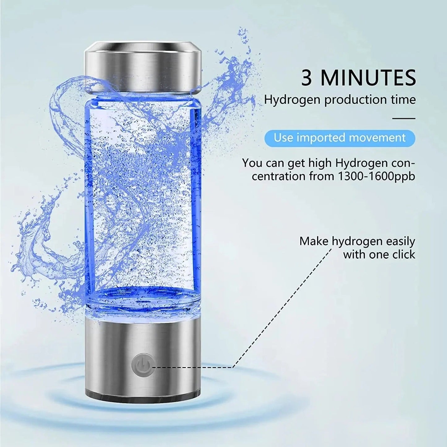 HydroBoost™ Hydrogen Water Bottle – Portable Hydration for Health-Conscious Individuals