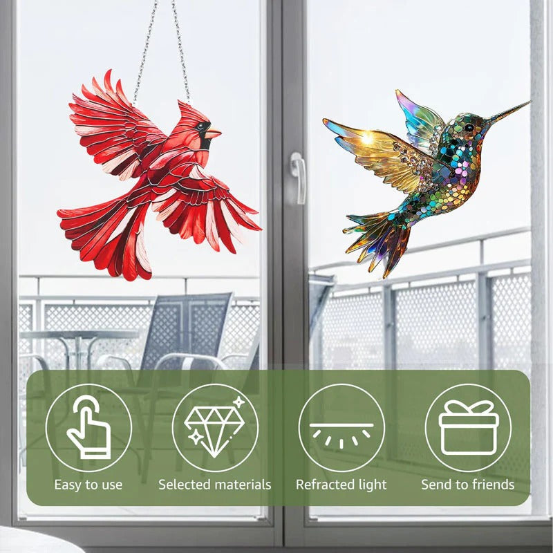 NatureGlow™ Hummingbird Suncatcher - Vibrant Decor for Home and Garden