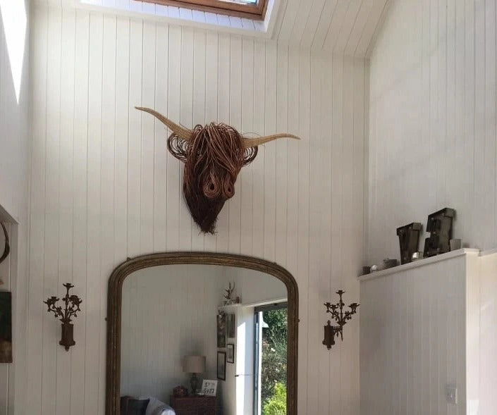 RusticCharm™ Wall Sculpture Art - Handcrafted Cow Decor for Unique Home Style 4