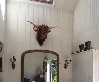 RusticCharm™ Wall Sculpture Art - Handcrafted Cow Decor for Unique Home Style 4