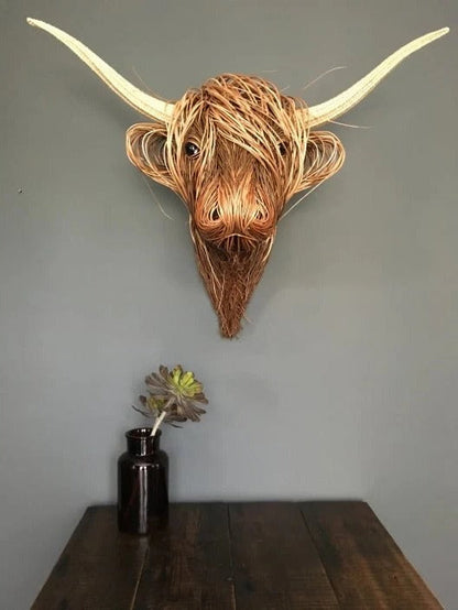 RusticCharm™ Wall Sculpture Art - Handcrafted Cow Decor for Unique Home Style 6