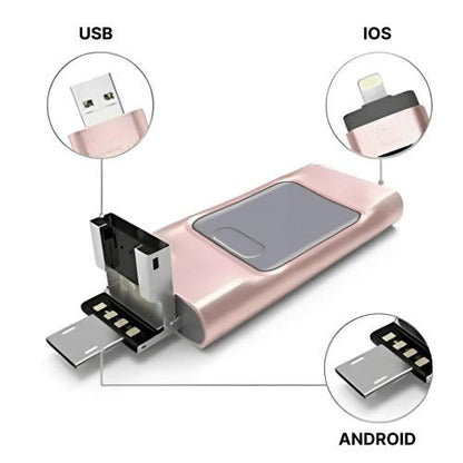 DataMate™ 4-in-1 USB Flash Drive for iPhone, Android, and PC Users - 15