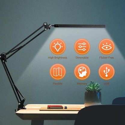 BrightBeam™ Adjustable LED Desk Lamp for Compact Workspaces – Perfect Task Lighting