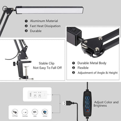 BrightBeam™ Adjustable LED Desk Lamp for Compact Workspaces – Perfect Task Lighting
