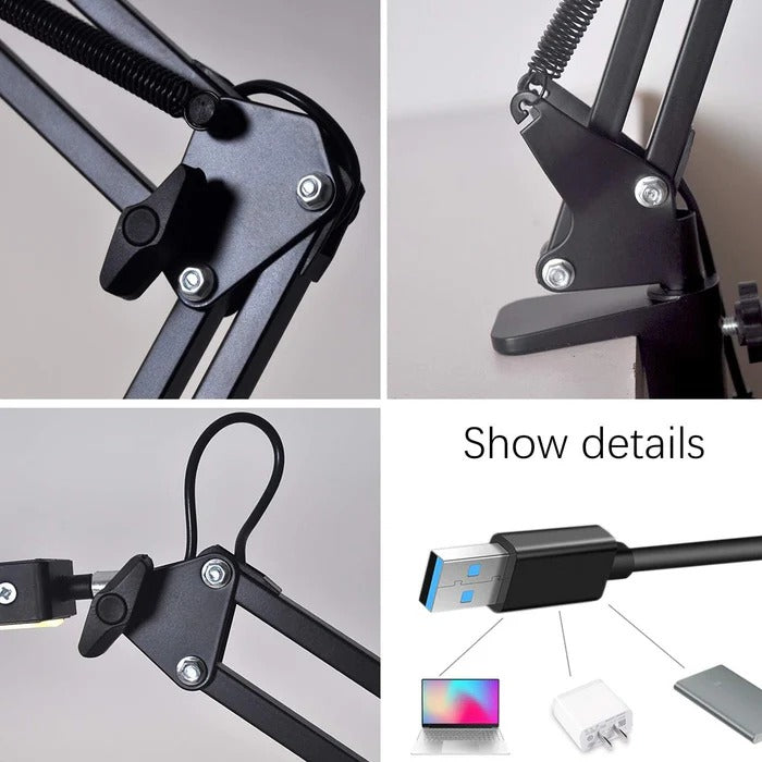 BrightBeam™ Adjustable LED Desk Lamp for Compact Workspaces – Perfect Task Lighting