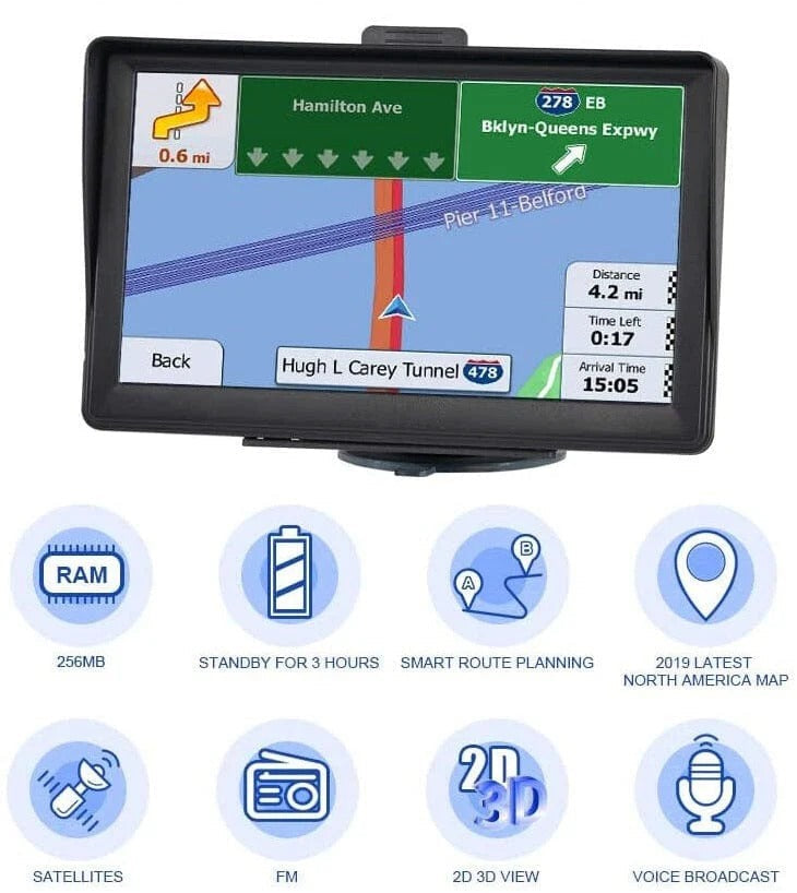 SmartNav™ 7 GPS Navigation System for Cars & Trucks - Reliable Truckers GPS