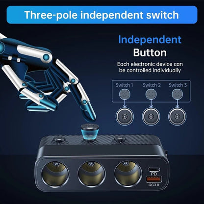 PowerMax™ 7-in-1 Car Charger Adapter for Charging Multiple Devices on the Go