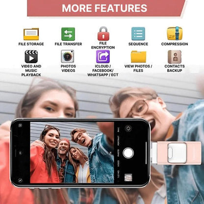 DataMate™ 4-in-1 USB Flash Drive for iPhone, Android, and PC Users - 10