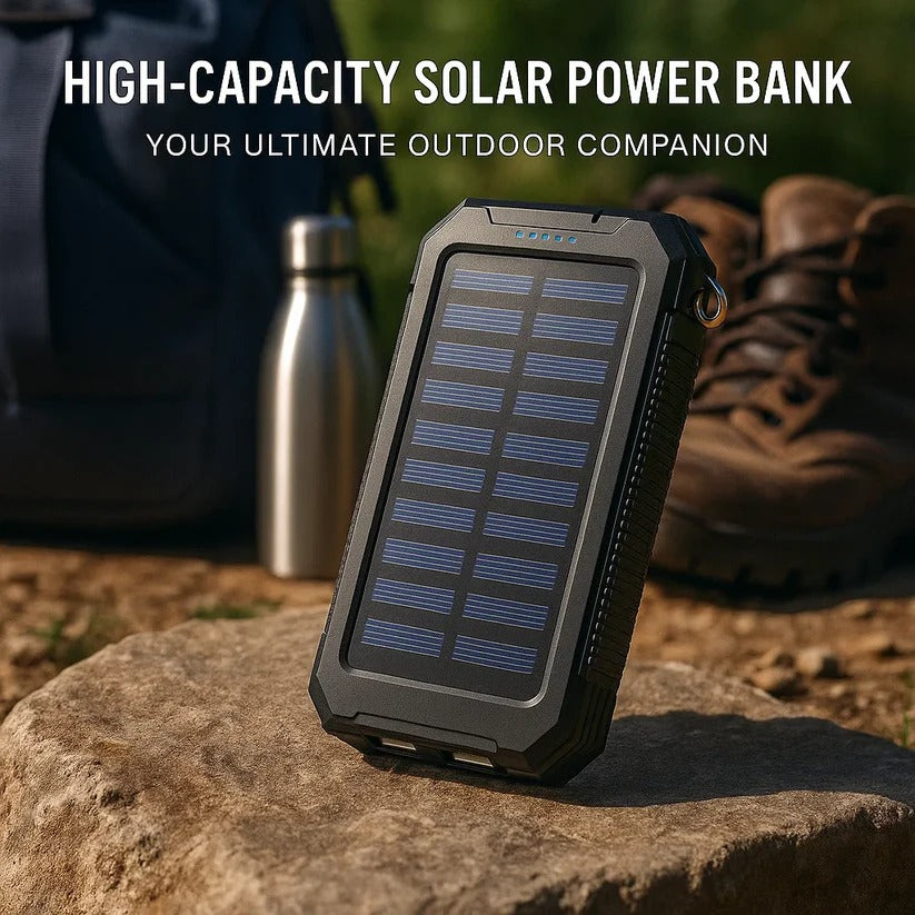 PowerMax™ Waterproof Solar Charger - 500000mAh Portable Solar Phone Charger for Outdoor Use - 4