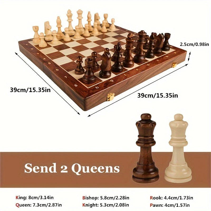 ClassicChess™ Wooden Chess Set – Ideal for Players of All Levels