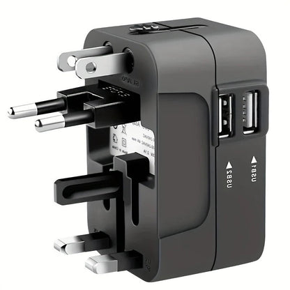 TravelMate™ Universal Travel Adapter with Dual USB Ports for Global Use