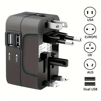TravelMate™ Universal Travel Adapter with Dual USB Ports for Global Use