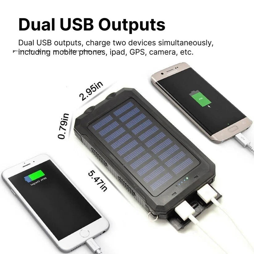 PowerMax™ Waterproof Solar Charger - 500000mAh Portable Solar Phone Charger for Outdoor Use - 9
