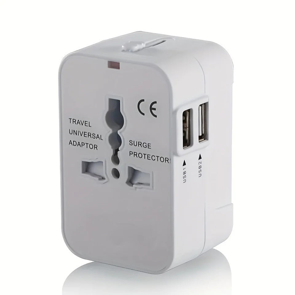 TravelMate™ Universal Travel Adapter with Dual USB Ports for Global Use