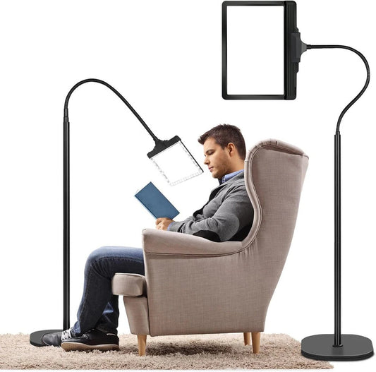 BrightView™ Magnifying Floor Lamp for Crafting and Reading with LED Light