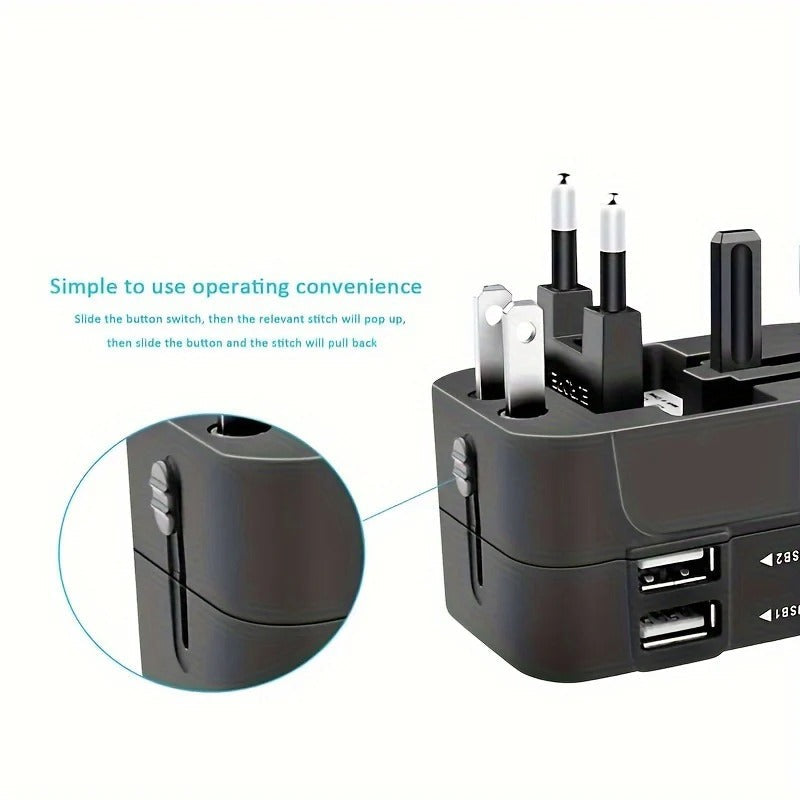 TravelMate™ Universal Travel Adapter with Dual USB Ports for Global Use