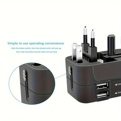 TravelMate™ Universal Travel Adapter with Dual USB Ports for Global Use