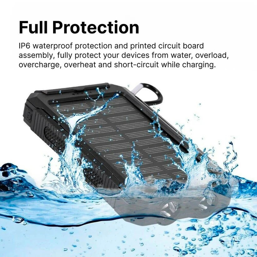PowerMax™ Waterproof Solar Charger - 500000mAh Portable Solar Phone Charger for Outdoor Use - 12