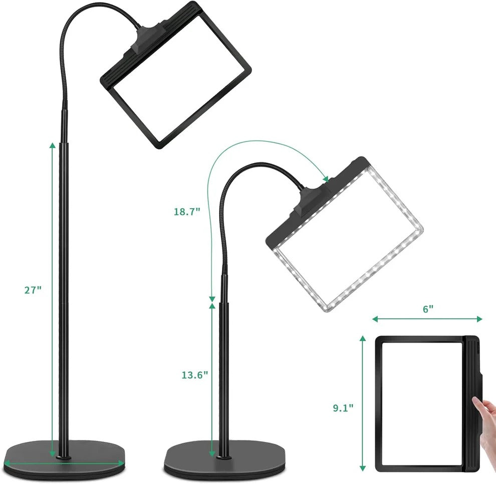 BrightView™ Magnifying Floor Lamp for Crafting and Reading with LED Light