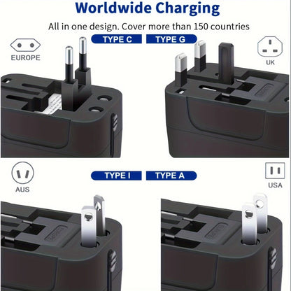 TravelMate™ Universal Travel Adapter with Dual USB Ports for Global Use
