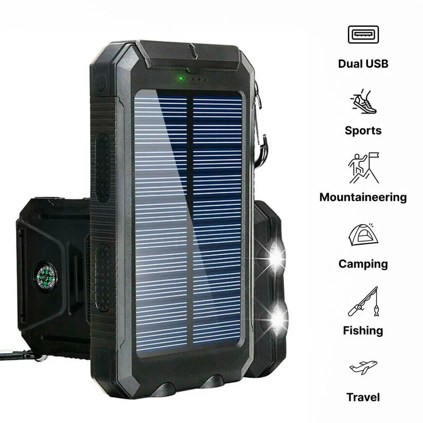 PowerMax™ Waterproof Solar Charger - 500000mAh Portable Solar Phone Charger for Outdoor Use - 14
