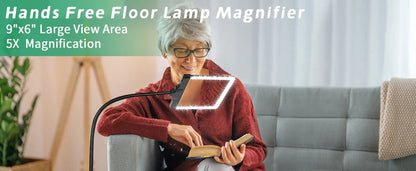 BrightView™ Magnifying Floor Lamp for Crafting and Reading with LED Light