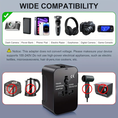 TravelMate™ Universal Travel Adapter with Dual USB Ports for Global Use