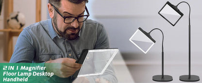 BrightView™ Magnifying Floor Lamp for Crafting and Reading with LED Light