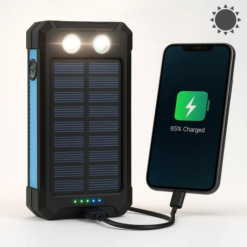 PowerMax™ Waterproof Solar Charger - 500000mAh Portable Solar Phone Charger for Outdoor Use - 2