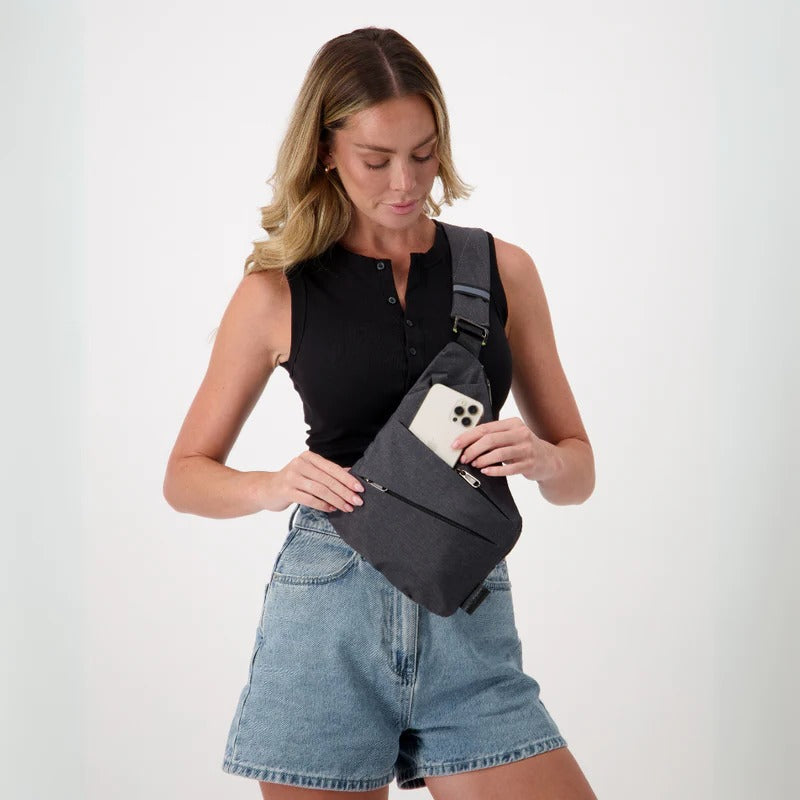 SecureCarry™ Black Crossbody Bag for Unisex Everyday Use – Anti-Theft Design