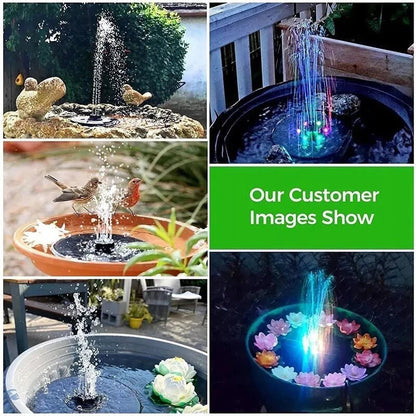 AquaGlow™ Solar Fountain Pump for Outdoor Spaces with 60 LED Lights - 3