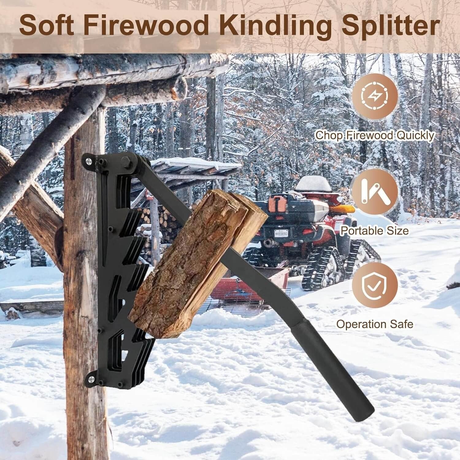 FireMaster™ Wall-Mounted Kindling Splitter for Effortless Wood Preparation - 2