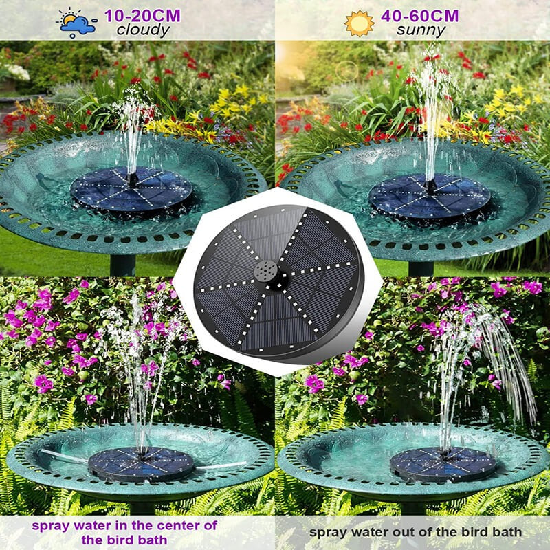AquaGlow™ Solar Fountain Pump for Outdoor Spaces with 60 LED Lights - 4