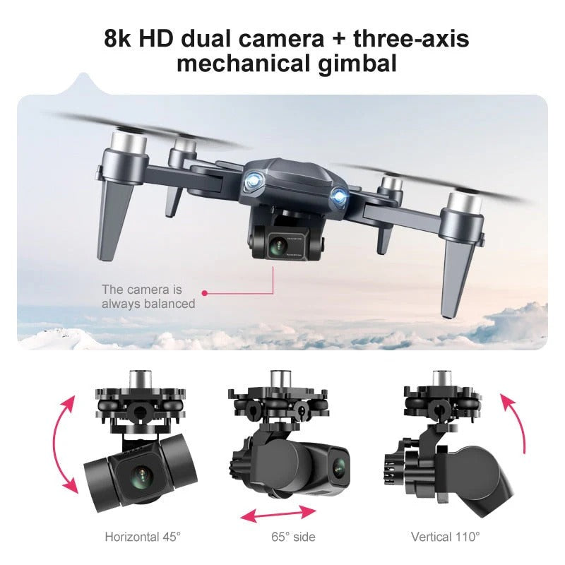 SkyVision™ 8K HD Pro Drone with Dual Camera & GPS for Aerial Photography