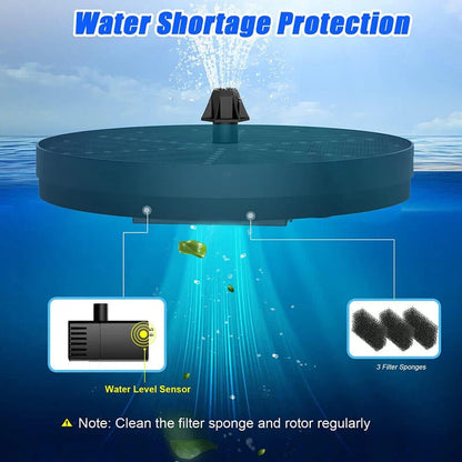 AquaGlow™ Solar Fountain Pump for Outdoor Spaces with 60 LED Lights - 5