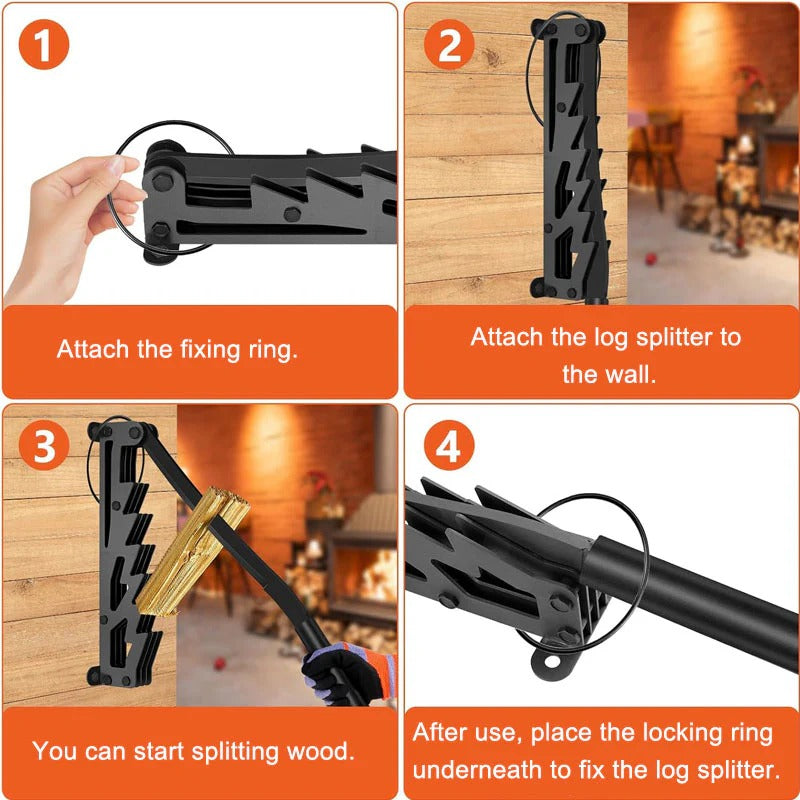FireMaster™ Wall-Mounted Kindling Splitter for Effortless Wood Preparation - 4