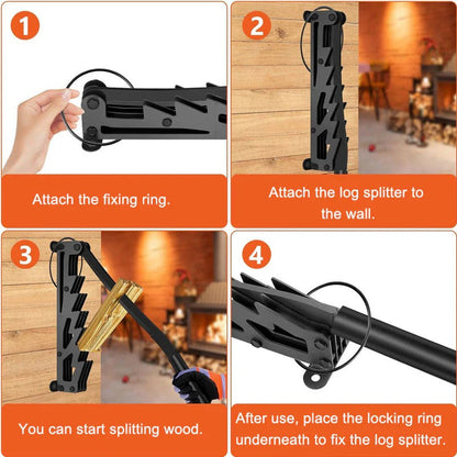 FireMaster™ Wall-Mounted Kindling Splitter for Effortless Wood Preparation - 4