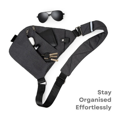 SecureCarry™ Black Crossbody Bag for Unisex Everyday Use – Anti-Theft Design