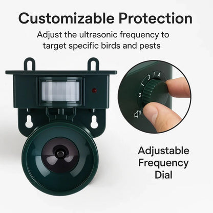 EcoGuard™ Motion Sensor Bird Repeller: Effective Sound Deterrent for Outdoor Spaces - 5